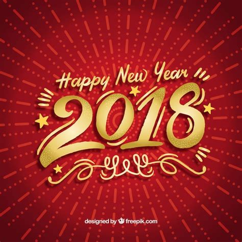 Free Vector New Year Background In Red And Golden