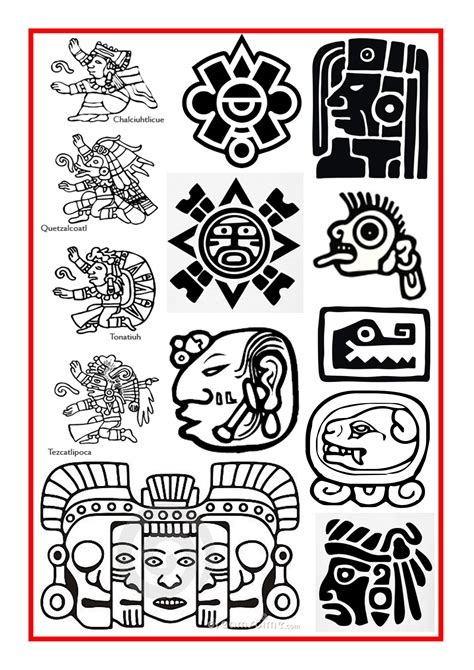 Aztec And Mayan Symbols More Aztec Symbols Mayan Symbols Symbols And Meanings Ancient Symbols