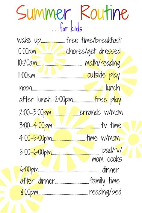 A Daily Routine For Kids Over The Summer Purely Easy Kids Summer