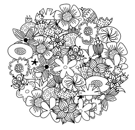 Coloriage Mandala Fleurs Coloriages Pour Adultes