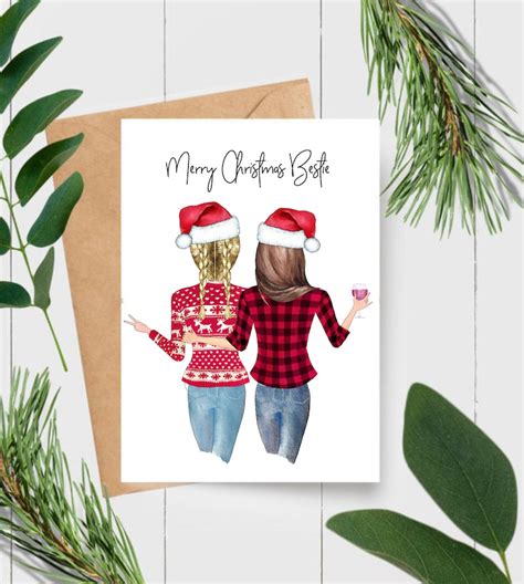 Best Friend Christmas Card Card For Her Bestie Christmas Etsy