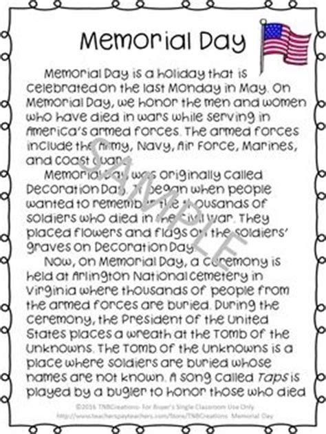 Memorial Day Facts Worksheets Memorial Day Poem Memorial Day