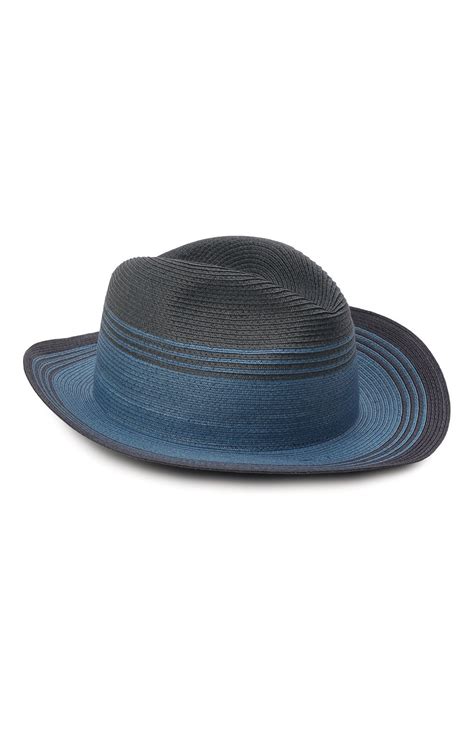 Мужская голубая соломенная шляпа Giorgio Armani — купить в интернет