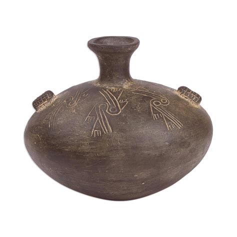 Handcrafted Inca Ceramic Decorative Vase From Peru Vessel Of The Inca
