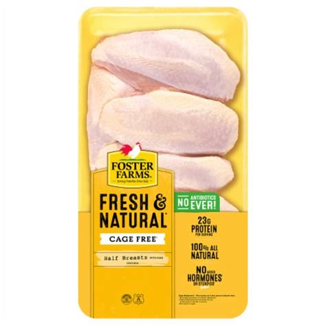 Foster Farms Half Breasts With Ribs Cage Free Fresh And Natural Chicken