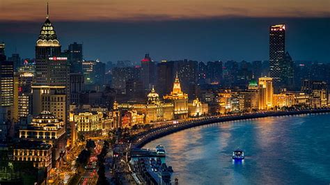 Hd Wallpaper Huangpu Shanghai China Night City Buildings View