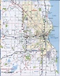 Milwaukee WI roads map.Free printable map Milwaukee city and ...