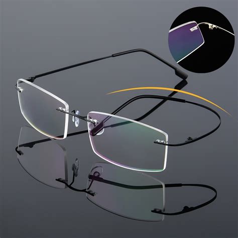 Classic Mens Pure Titanium Rimless Glasses Frames Myopia Optical Frame Ultra Light Titanium