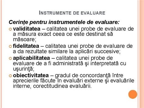 Metode I Instrumente De Evaluare Definiia Evalurii Evaluarea