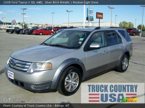 Silver Birch Metallic 2008 Ford Taurus X Sel Awd Medium Light Stone