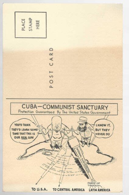 1962 Anti John Kennedy Cuban Missile Crisis Cartoon Postcard Khrushchev