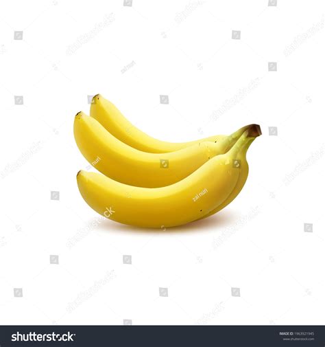 Fresh Yellow Banana Isolated On White Stock Vector Royalty Free