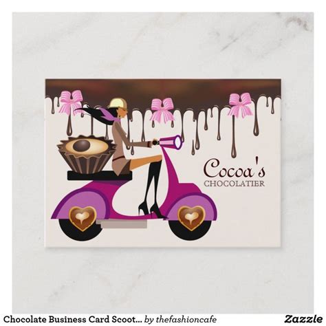 Chocolate Business Card Scooter Chocolatier Zazzle Cards Printing