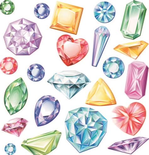 Shiny Colored Diamonds Design Vector Eps Uidownload