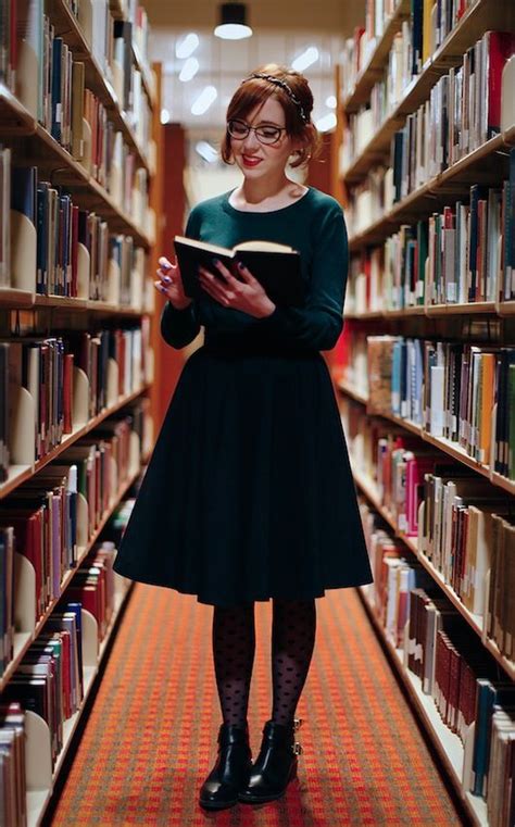 Books Are The Quietest And Most Constant Friends Fashion Librarian Chic Librarian Style