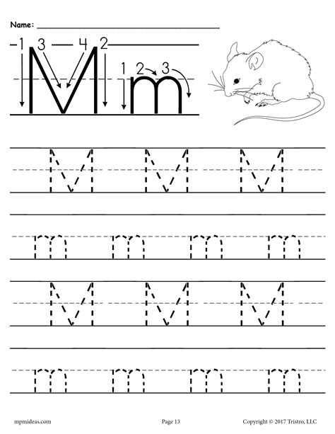 Free Printable Letter M Alphabet Tracing Worksheets Activity With Image 5bb