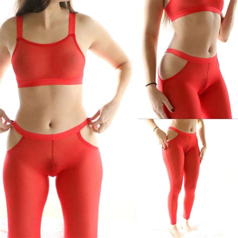 Sheer Yoga Pants Lingerie Bralette Set See Through Comfy Pants Rave Clothing Festival Crop
