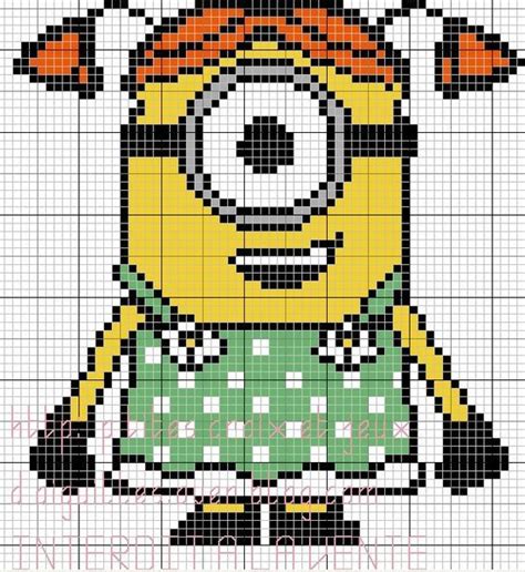 Minion Perler Bead Pattern Beaded Cross Stitch Cute Cross Stitch