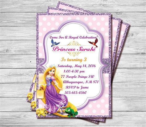 Rapunzel Invitation Princess Rapunzel Invite Rapunzel Birthday