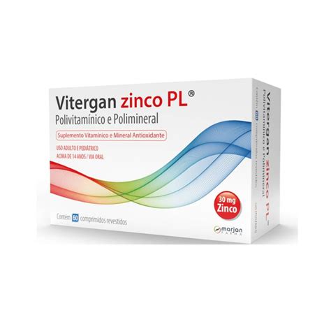 Vitergan Zinco Pl 60 Comprimidos PanVel Farmácias