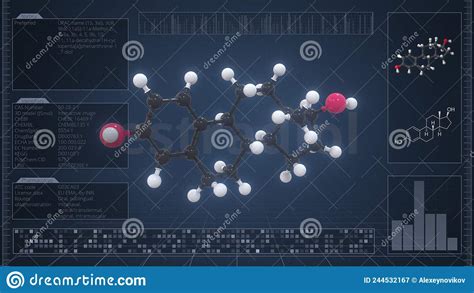 Overview Of The Molecule Of Estradiol On The Computer Screen 3d