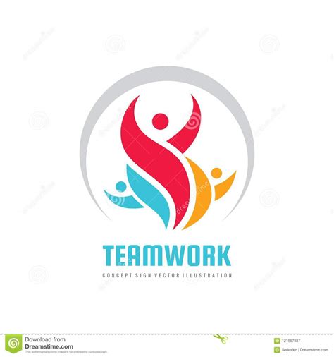 Teamwork Vector Business Logo Template Creative Illustration People