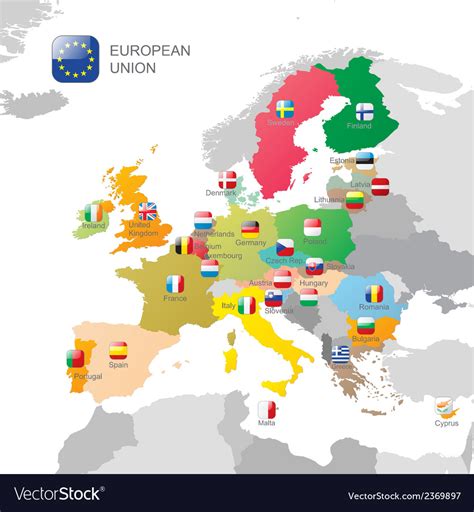 European Union Map Royalty Free Vector Image Vectorstock