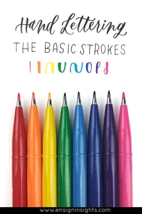 Hand Lettering The Basic Strokes Practice Brush Lettering With A Free