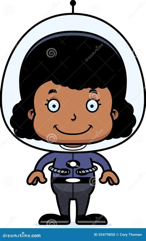 Cartoon Smiling Spaceman Girl Stock Vector Illustration Of Girl