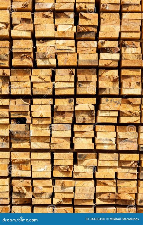 Stack Of Lumber In Timber Logs Storage Stock Photo Image Of Firewood