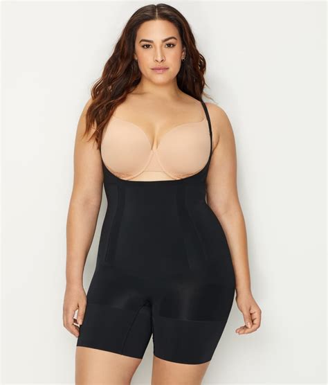 Spanx Plus Size Oncore Firm Control Open Bust Bodysuit Reviews Bare