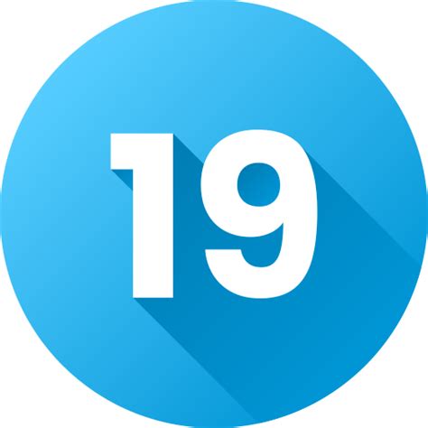 Number 19 Free Icon