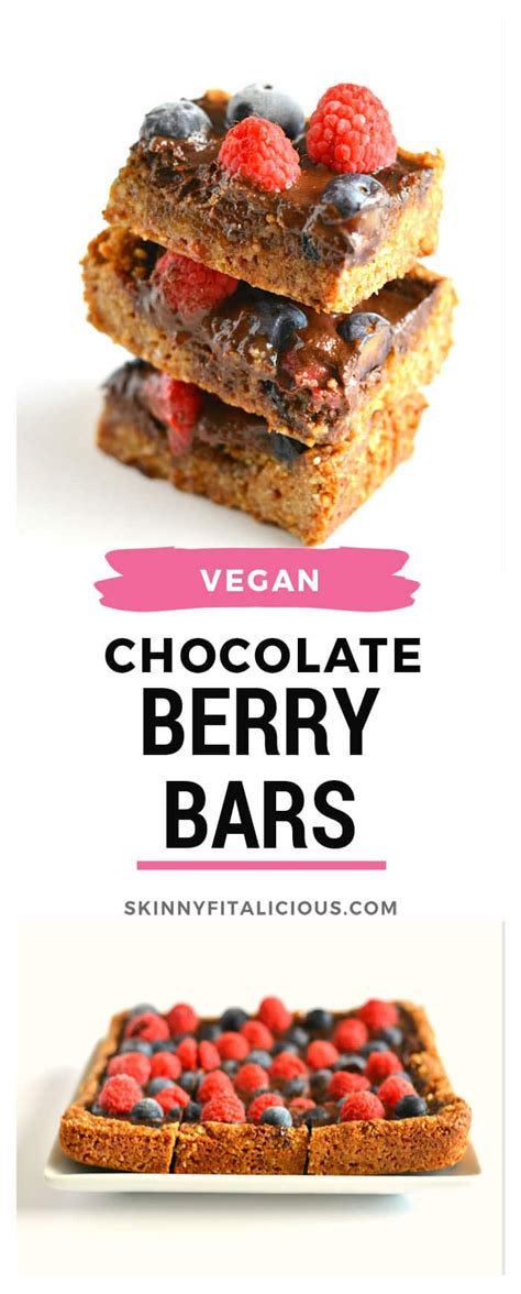 This creamy parfait is so saintly we think it would be perfectly acceptable to. Healthy Chocolate Berry Bars {GF, Paleo, Vegan} - Skinny Fitalicious® in 2020 | Low carb recipes ...
