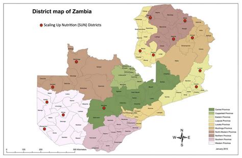 Map Of Zambia Districts Zambia Districts Updated Map Eastern Africa