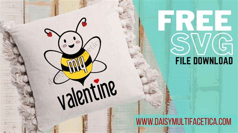 BEE MY VALENTINE [Free SVG - PNG Cutting File] - Daisy Multifacética