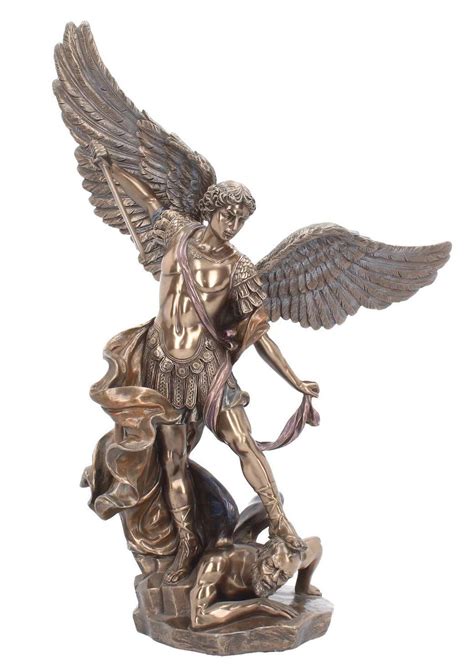 Archangel Michael And Lucifer Bronze Figurine 37 Cm Gothic Ts
