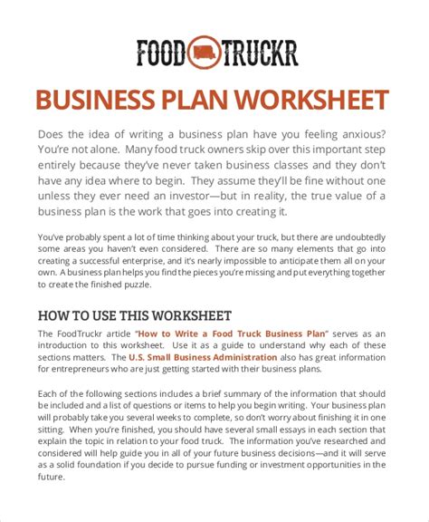A business plan is one of the most important documents for any new business. FREE 12+ Sample Food Truck Business Plan Templates in PDF | MS Word | Apple Pages