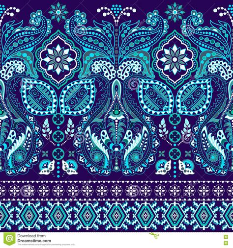Seamless Paisley Background Floral Pattern Colorful Ornamental