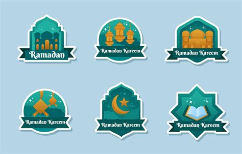 Ramadan Kareem Sticker Set 6019090 Vector Art At Vecteezy