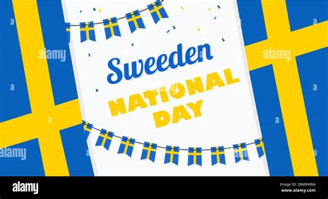 National Day Of Sweden Independence Day Vector Banner Background With