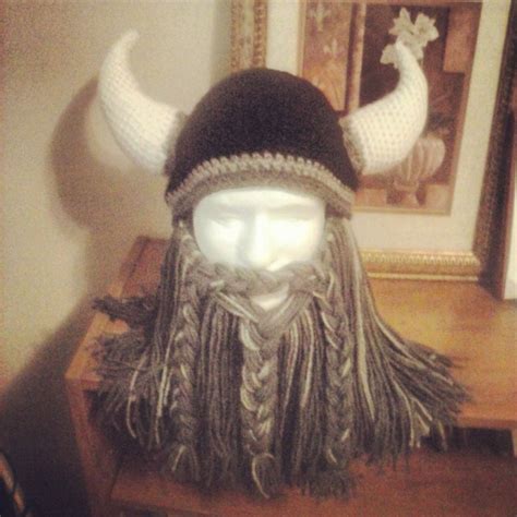 Crochet Bearded Viking Helmet By Witchwithahook On Etsy Crochet Beard
