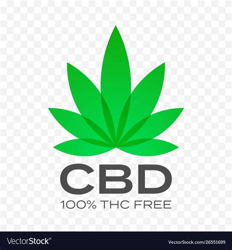 Cbd Free Cannabis Leaf Icon 100 Percent Cannabis Vector Image