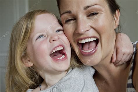 Close Up Of Mother And Daughter Laughing Stock Image F Science Photo Library