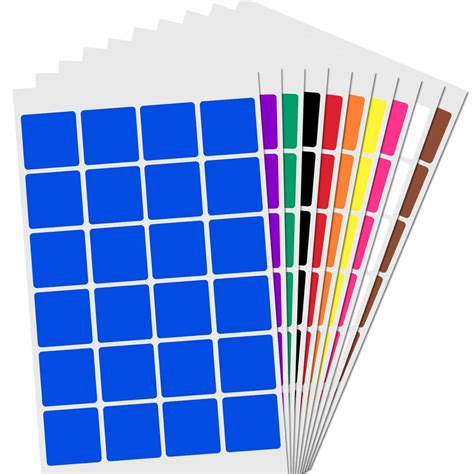 1 Color Coding Square Labels 10 Colors Townstix