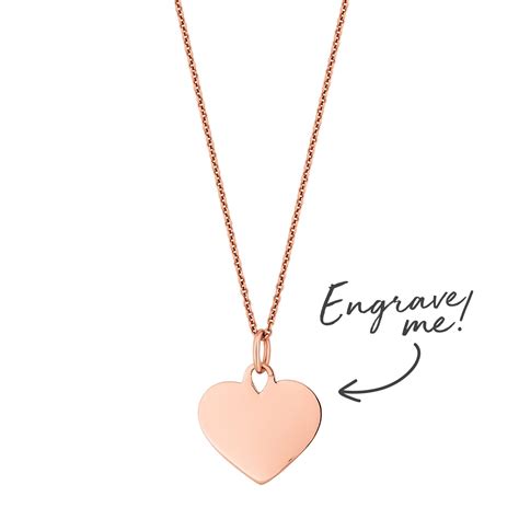 Simply Silver Ct Rose Gold Plated Sterling Silver Heart Necklace