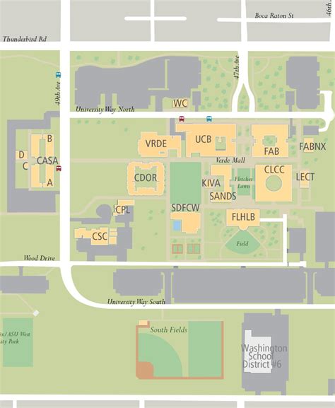 Asu West Campus Map California Southern Map