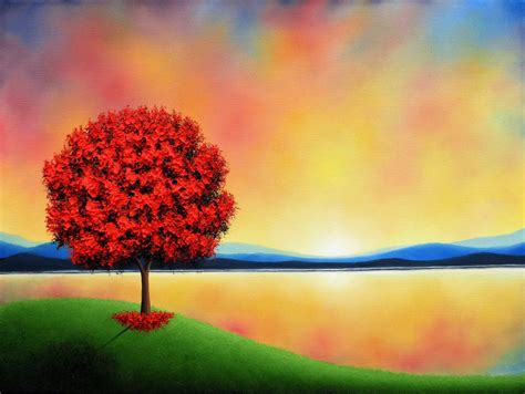 Large Original Oil Painting On Canvas Colorful Landscape Painting