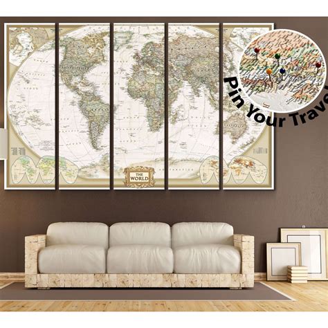Extremely Detailed World Map Print Zellart Canvas Prints