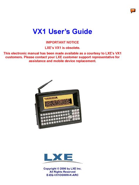 Lxe Vx1 User Manual Pdf Download Manualslib