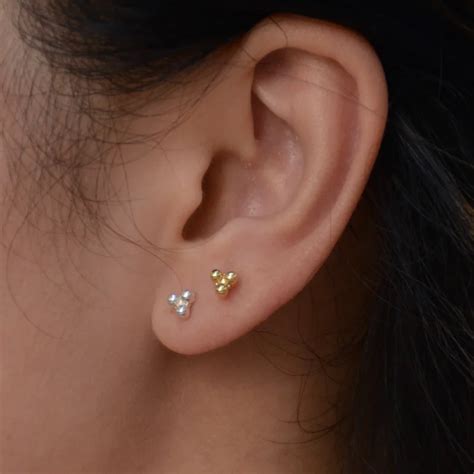 Pair Tiny Dainty Earrings Tiny Gold Studs Dainty Silver Studs